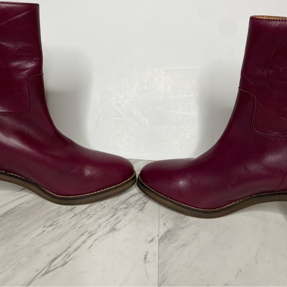 Free People Tabby Mulberry Leather Heeled Bootie 39 1/2 - Picture 6 of 13